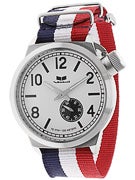 Vestal Canteen Zulu Watch  Red-White-Blue/Silver/White