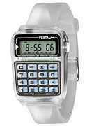 Vestal Data Mat Watch  Clear/Clear/Black