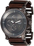 Vestal Plexi Leather Watch Gun/Oiled Brown/Brushed