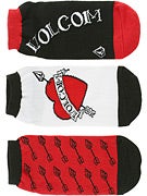 Volcom Girl's Shot in The Heart 3 Pack Socks