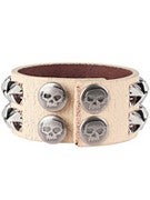 Zero Spiked 2-Row Wristband White