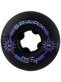 thumbnail image 2 of Cruiser Wheels Ricta Wheels For Sale Ricta Wheels Nyjah Chrome Core Slim 99a Wheels - White / Teal - 53mm Hard Skateboard Wheels For Street Skating 2 of 12