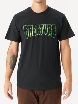 Creature HORDE CROSS Skateboard T Shirt BLACK LARGE 