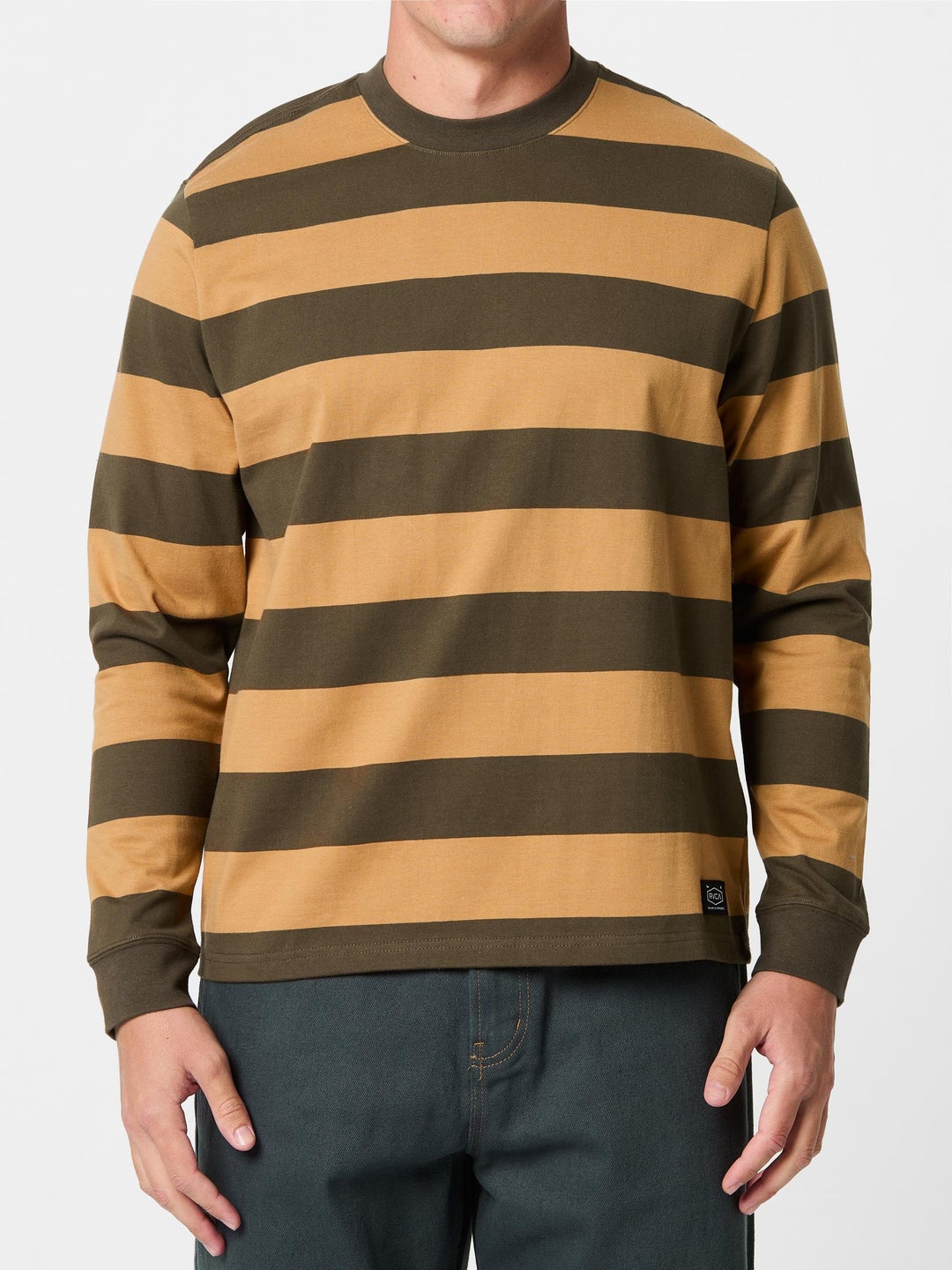 RVCA Chainmail Stripe L/S Crew Shirt Skate Warehouse