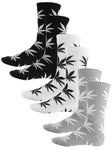 HUF Plantlife Socks 3pk White/Black/Heather