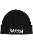 Krooked Double OK Script Beanie Black