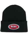 Real Spot Oval Cuff Beanie Black/Red