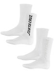 Santa Cruz Solid Strip 2 Pack Socks White Multi