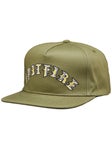 Spitfire Old E Arch Snapback Hat Olive/Gold