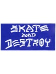 Thrasher Skate And Destroy Large Sticker Blue