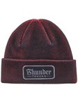 Thunder Script Patch Beanie Black/Red/Silver