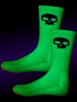 Zero Single Skull Crew Socks Glow In The Dark