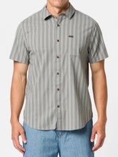 Brixton Charter Stripe S/S Woven Charcoal/Grey