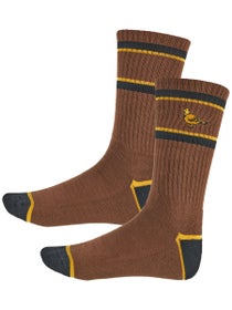 Anti Hero Basic Pigeon Emb Socks Brown/Yellow