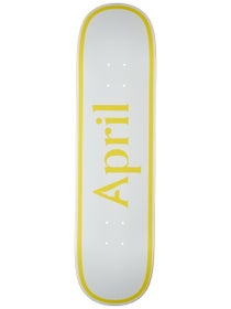 April OG Logo Yellow/White TWIN TIP Deck 8.25 x 31.92