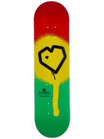 Blueprint Spray Heart Rasta Deck 8 x 32