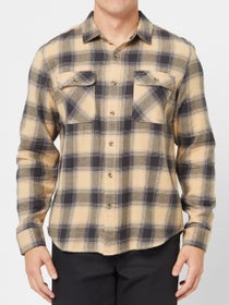 Brixton Bowery Lightweight Flannel Oat Milk/Cinder Grey