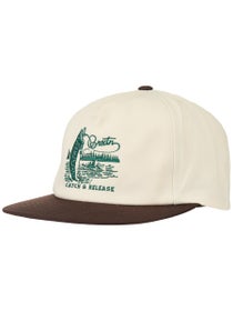 Brixton Catch And Release Snapback Hat Off White/Brown