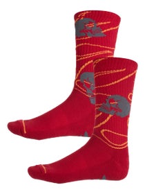 Creature Spiral Skull Crew Socks Burgundy
