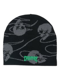 Creature Spiral Skull Beanie Black