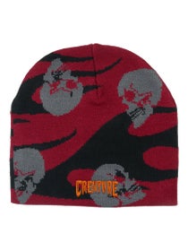 Creature Spiral Skull Beanie Maroon/Black