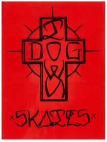 Dogtown Ese Cross 4" Sticker Red/Black