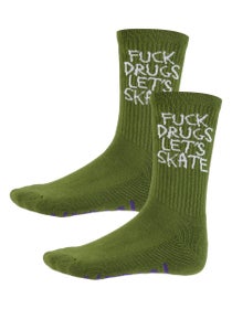 Heroin F Drugs Socks Olive