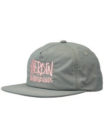 Heroin Script Nylon Snapback Hat Grey/Pink