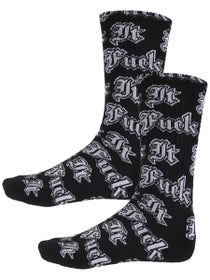 HUF Fuck It Old English Socks Black