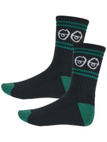 Krooked Eyes Socks Black/Green/White