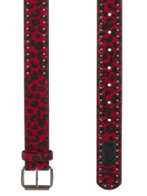 Loosey Cheetah Rivet Belt Burgundy