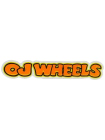 OJ Wheels Bubble Letter 6" x 1" Sticker Orange