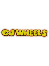 OJ Wheels Bubble Letter 6" x 1" Sticker Yellow