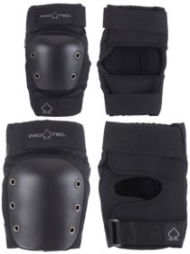 Protec Street Knee & Elbow Open Back Pad Set Black