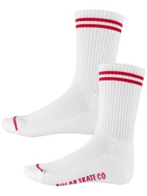Polar Rib 2 Stripes Socks White/Cherry