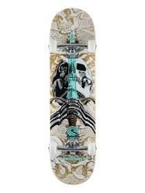 Powell Peralta Skull & Sword Wht/Gold Complete 8x31.45