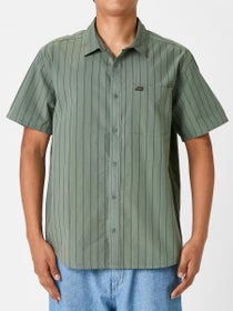 RVCA Dayshift Workwear Stripe Woven Shirt Sage Leaf