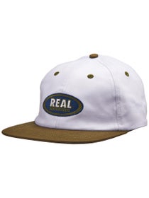 Real Oval Embroidered Strapback Hat White