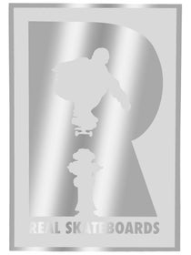 Real R Logo Sticker Small White/Silver