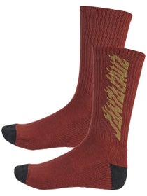 Santa Cruz Solid Flame Strip Socks Maroon