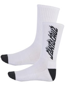 Santa Cruz Solid Flame Strip Socks White