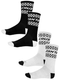 Santa Cruz Drift Strip 2 Pack Socks White/Black