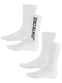 Santa Cruz Solid Strip 2 Pack Socks White Multi