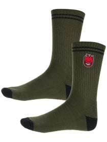 Spitfire Bighead Fill Emb Socks Olive/Black/Red