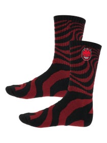 Spitfire Bighead Fill EMB Swirl Socks Dark Red/Black