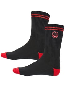 Spitfire Bighead Fill Emb Crew Socks Black/Red