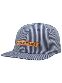 Spitfire Flames Script Strapback Hat Railroad Stripe