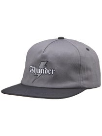 Thunder Bolt Script Snapback Hat Charcoal/Black