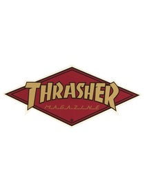 Thrasher Diamond Logo Sticker Gold/Burgundy