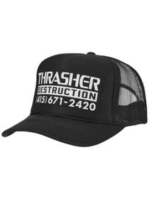 Thrasher Destruction Trucker Hat Black